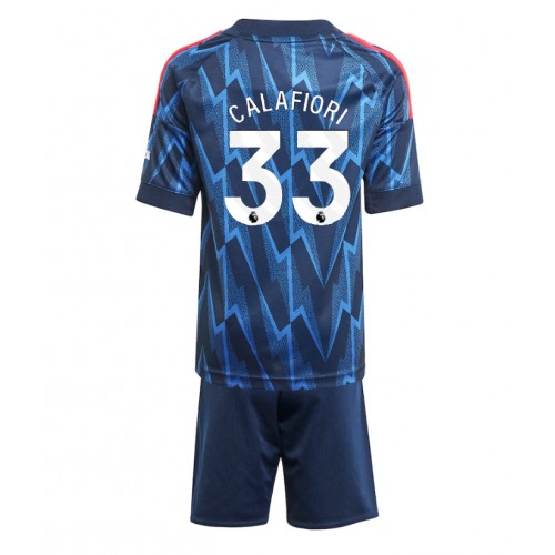 Camisa de Futebol Arsenal Riccardo Calafiori #33 Equipamento Secundário Infantil 2025-26 Manga Curta (+ Calças curtas)